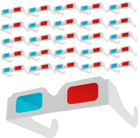 HEALSOPTHY 70pezzi Occhiali Anaglifici in Cartone Rossi e Blu per Film Home Theater Visione Tv Occhiali Anaglifici per Feste e Uso Educativo