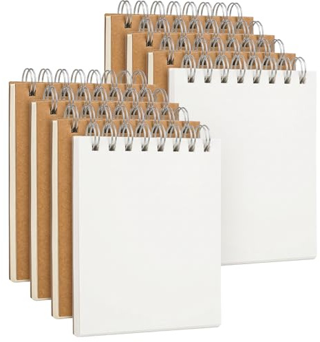 SIMDAO 8 Stück A6 Spirale Notizblock, kleines Spiral-Notizbuch, Blanko-Tagebücher mit insgesamt 1280 karierten Seiten, Kraft Hardcover für Zuhause, Schule und Arbeit