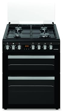 Schneider SCCG64DO-BM - Cuisinière double four 4 feux gaz Black mat