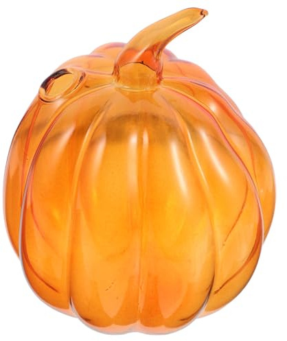LALAFINA Pumpkin Shaped Hydroponics Vase Small Decorative Glass Flower Planter for Home Office Centerpieces and Party Tabletop Décor