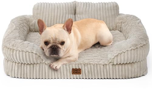 EHEYCIGA Orthopedic Memory Foam Dog Bed Sofa Medium, 76x51x17cm, Beige