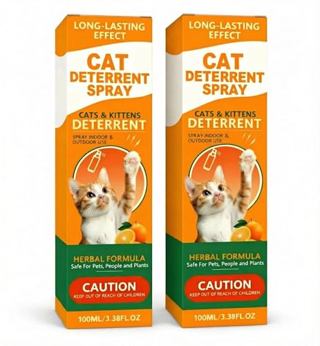 2pcs Cat Deterrent Spray, Effective Urine Control Anti ，Cat Repellent Spray,Natural, Protect Furniture, Sofas, Rugs, Restricted Areas-for Behavior，Pet- Safe, Non-Toxic