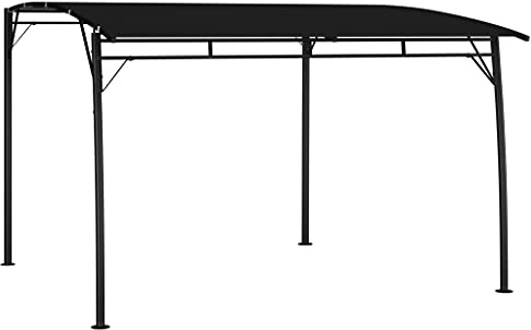 Pergola en acier revêtu par pulvérisation - 3 x 3 x 2 m - Anthracite - Auvent de terrasse avec toit pare-soleil en tissu - Montage facile pour les fêtes de jardin - Protection solaire stable