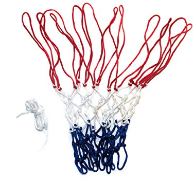 Netball net 3mm twine made in Britian. (Blue White and Red)