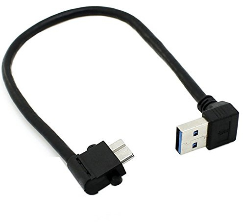chenyang Câble de données d'extension USB 3.0 vers Micro USB 3.0 coudé à 90 degrés 20cm