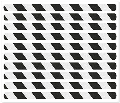 Anti-Rutsch-Streifen für Treppenstufen / 65 x 3 cm / 10 Stück/schwarz reflektierend/selbstklebend