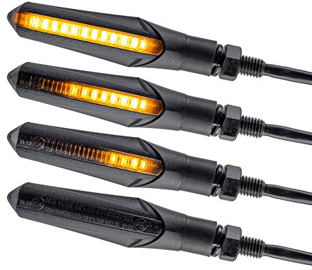 Simda Pro 2 Pcs ECE LED Motorcycle Turn Signal Indicator Universal S Light Yellow with SMD