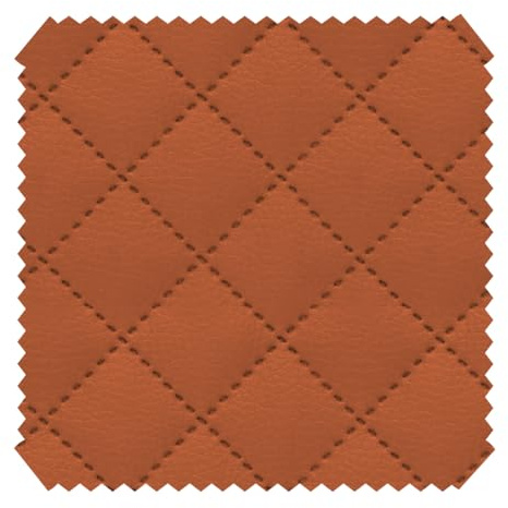 novely® SOLTAU Kunstleder - 3-lagig gesteppter Möbelstoff - Kaschierter Volumen-Polsterstoff mit Karo-Muster - Pflegeleichte Meterware 1lfm | Farbe: 14 Terracotta