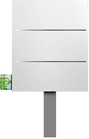 Standbriefkasten mit Zeitungsfach weiß (RAL 9003) MOCAVI SBox 141b Postkasten freistehend Pfosten (einbetonieren)