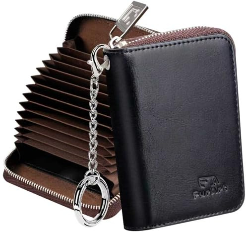 FurArt Zipper Wallet Women Keychain Credit Card Wallet Compact Wallet