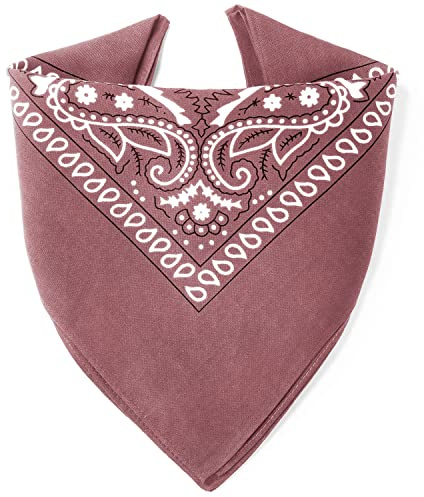 ... Karl Loven bandana, överlägsen tjocklek - Hållbar bomull - 20 exklusiva färger - Paisleymönster, Brun, one size