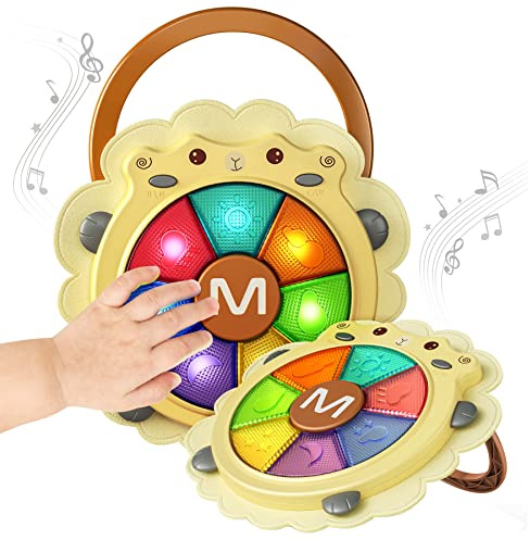 TUMAMA KIDS Musikalisches Baby Musikalische Trommel Spielzeug Set, Ton und Licht, Musikinstrumente Spiel, Spielzeug für sensorische Aktivitäten Lernspielzeug für Jungen Mädchen Kleinkind