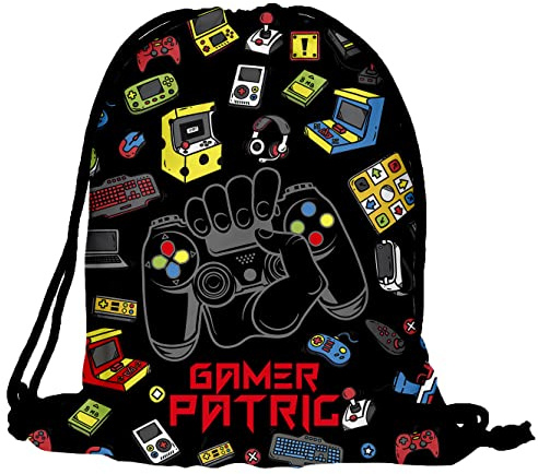 Ferocity Turnbeutel personalisiert mit Namen für Jungen Gamer Spieler Einschulung 2026 Kinder Sportbeutel Schuhbeutel mit Kordelzug Wechselkleidung Sack mit Namensdruck Kindergarten Grundschule [010]