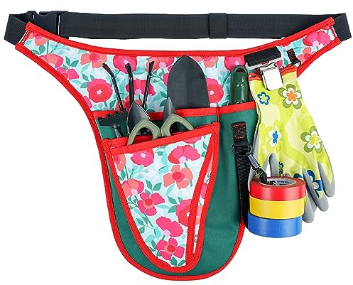 Garden Tool Belt - Adjustable Tool Organizer Belt Pouch Multi-Purpose Pocket for Gardening,Plumbing,Florists,DIY