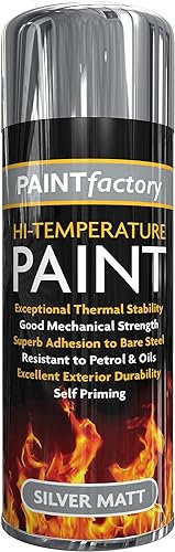 PNJB, Silver Heat Resistant Matt Silver Spray Paint Stove High-Temperature 300ml, Heat Resistant Wood Burners, BBQ Grill, Radiator Paint, Silver Spray Paint, (2 Spray Cans)