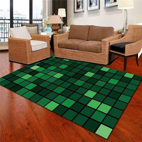 RUGMRZ Fleckerlteppich Einfaches und stilvolles Wohnzimmer Winter deko Teppich 22 Grün babyzimmer deko Dekoration Schlafzimmer Teppich fleckerlteppich küchenteppich120x160CM