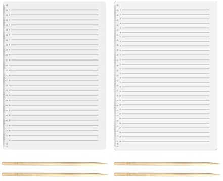 Lineal mit geraden Linien, Lineal mit 4 Holzmarkern, 28cm Skala, Hilfslinien, Schablone, A4, Linienzeichnungsvorlage, Buchstabenführung, klares Lineal, Schreibwerkzeug zum Zeichnen und Schreiben