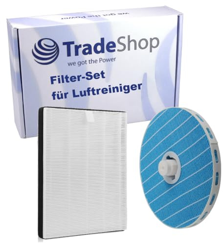 Trade-Shop 2in1 Luftfilter-Set (HEPA-Filter + Luftbefeuchterelement) kompatibel mit Philips HU5930/10, HU5931/11, Ersatz für Comedes PT94113