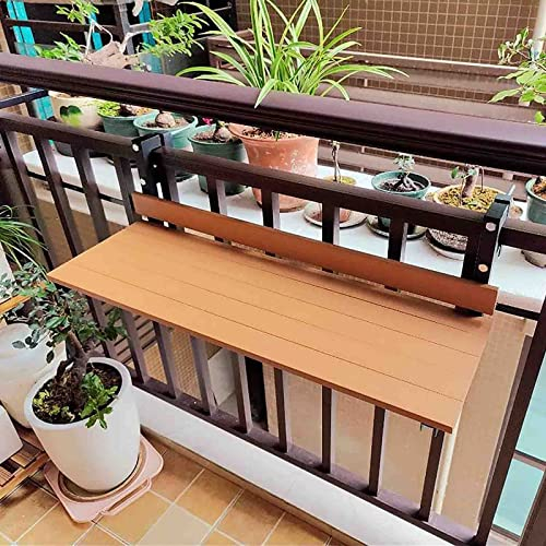 Balkon Bar Tisch Für Geländer, Balkontisch Hängend, 80*26cm Leichte Klappbare Beistelltische Für Den Außenbereich, Wandmontierte Hängende Schienentische Für Terrasse, Arbeitsplatte Ausklappbar