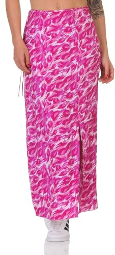 ONLY Damen Maxi Viskose Rock Onlnova Life Vis Melanie Sommerrock mit Schlitz 15317844 Raspberry Rose 477 Empowered Leo M