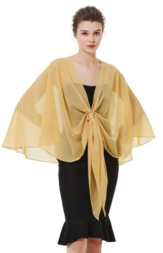 BEAUTELICATE Damen Chiffon Schal Stola Elegante Bolero Leichter Sommerjacke Braut Schal für Brautkleid Hochzeit Abendkleid Festlich