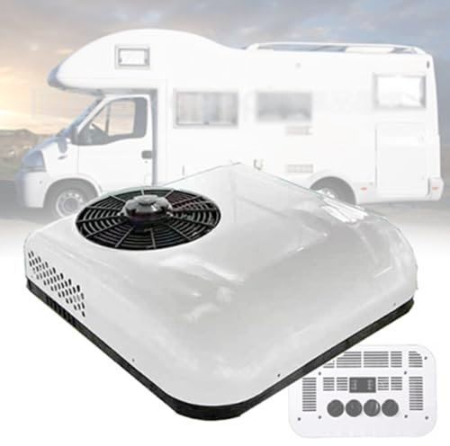 Climatiseur de toit pour camping-car, 12 V/24 V DC, unité de climatisation pour camion, van, camping-car, bus, ambulance, balayeuse de voiture, tourisme – Fonction de refroidissement,White-24V