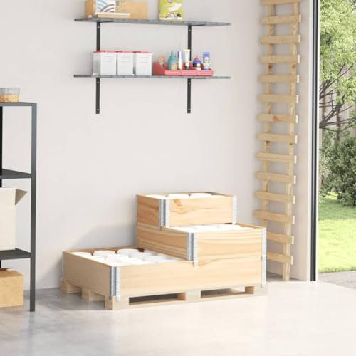 Homgoday Jardinera para balcón, jardinera elevada de 3 niveles, 120 x 80 cm, madera maciza de pino, decoración de jardinera de exterior, jardinera con rejilla para jardín, modelo 4010313