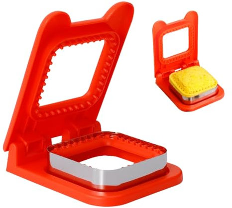 DASIAUTOEM Taglierina per panini, formine per panini, formine per panini, per bambini, guarnizione sandwich, formine per biscotti per bambini, tagliapane in acciaio inox (rosso)