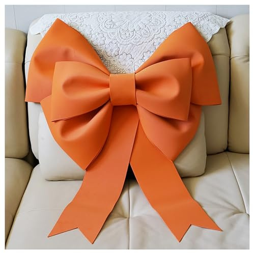 BrightGlow Schleife Große Rote Riesenschleife Handgemachte DIY Schleife Weihnachtsschleifen Dekoschleife Party Hochzeit Deko Bow Schleifeautoschleifen für Weihnachten Hochzeit Deko Orange 50cm