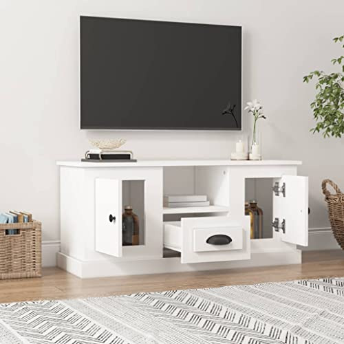 puraday TV-Schrank Wohnzimmer Holzwerkstoff 100x35,5x45 cm Weiß Esszimmer Stereoschrank Fernsehtisch Robuste Oberplatte TV-Regal TV-Möbel Display-Dekorationen