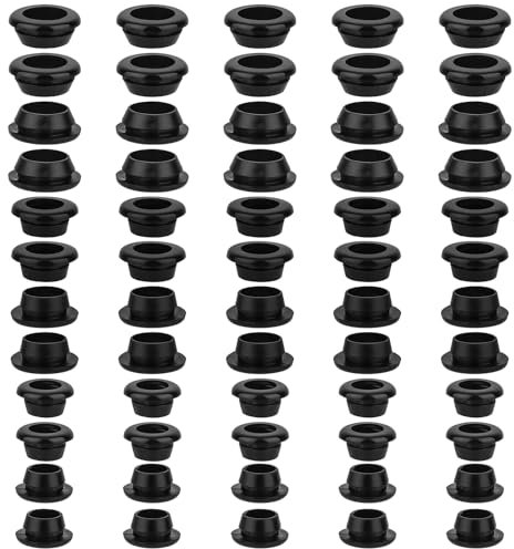 60 Boquillas para Pasar Cables, Arandela de Goma Redonda, Junta de Estanqueidad para Conductores Eléctricos, Arandela Impermeable para Cables, 10 * 12/12 * 14/14 * 17 mm para Alambres Cables