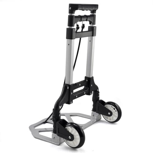 Soberine Carrello Portapacchi Pieghevole Carrellino Portatutto di Trasporto in Lega di Alluminio con Ruote Asta Telescopica Capacità di carico 75 kg