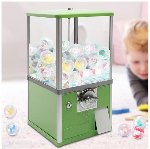 Distributore automatico, distributore di caramelle a capsule sferiche, distributore di palline rimbalzanti a capsule rotonde per negozi di giochi, negozi al dettaglio, parchi di divertimento,Green