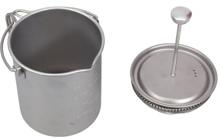 FROMCEO Prensas francesas para café, construcción de metal, sistemas de filtración de 3 etapas, para viajes, tazas de café para acampar en casa