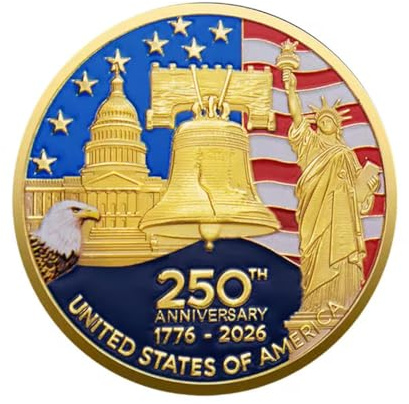 MINHBDER Monedas Conmemorativas Moneda Militar del 250.º Aniversario De Estados Unidos Moneda De Desafío Chapada En Oro Regalos De Colección