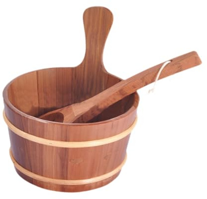 DXEHSEUY Seau de sauna et louche 4 L - Cadeau de stockage pour la maison et la piscine