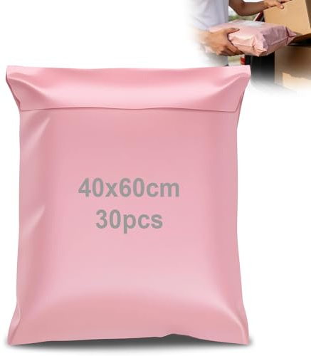 XRXYMQ 30 stycken rosa fraktpåsar kläder 40 x 60 mm självhäftande fraktpåsar ogenomskinliga och vattenavvisande fraktpåsar för textilier