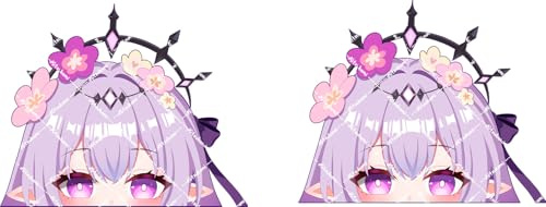 Honkai Star Rail Anime Aufkleber Set, 2 Stück Wasserfeste UV-Beständige Gaming Peeker Autoaufkleber, Otaku Design (Castorice)