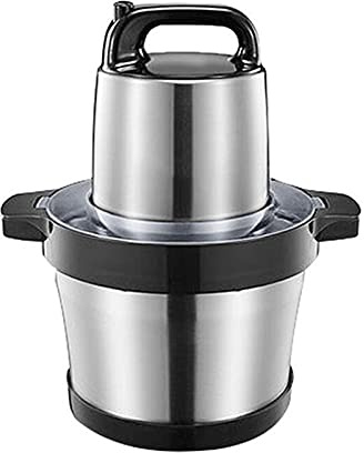 Robot da cucina elettrico con 4 lame - Tritacarne da banco in acciaio inox da 6 litri, tritacarne, tritatutto per noci, frutta e spezie - Ciotola per alimenti