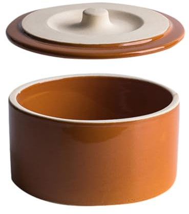 NUOBESTY Cuenco de Barro para Cocinar al Vapor Arroz y Huevos, Tapa, Estilo Retro, Apto para Hoteles y Reuniones Familiares