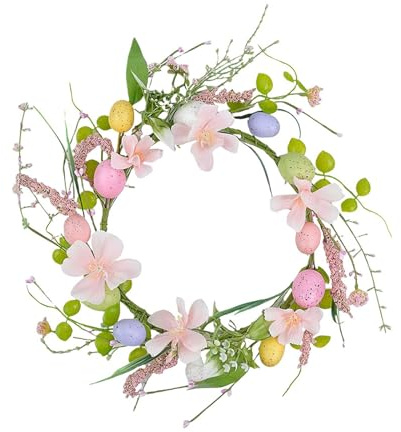 Osterkranz mit Eiern, Osterei Kranz, Frühlingskranz, Türkranz Ostern, Aufhängen Osterkranz, Wandkranz Frühlingskranz für Osterdeko, für Tür Wand Fenster (30 cm,C)