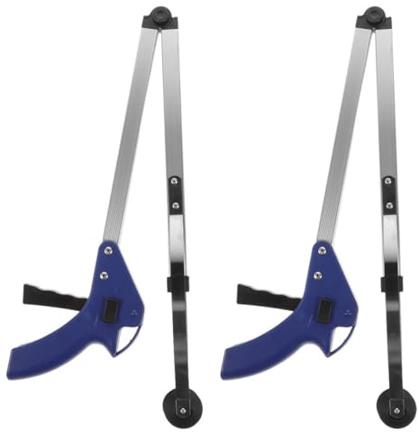 SEWACC Pinza Pieghevole in Alluminio da 83 Cm, Set 2 Pezzi, Raccoglitore di Rifiuti Riutilizzabile Impugnatura Ergonomica per Anziani e Disabili, Attrezzo Leggero per Raccolta Rifiuti