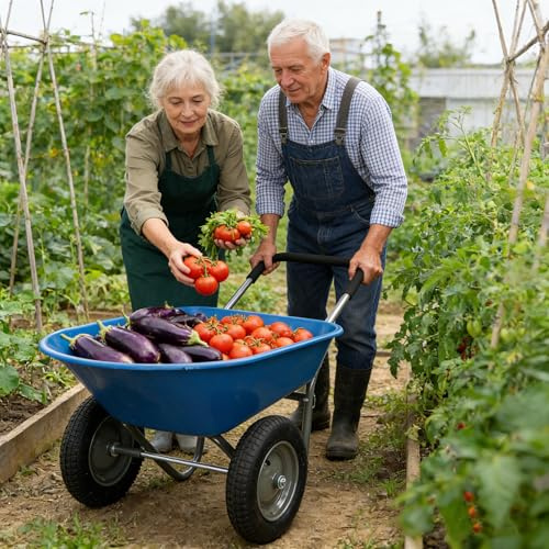 Wheel Barrow Two Wheeled Trolley for Blue g15 inch Wheel WB189BL