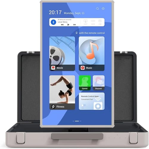 Televisor Portátil Maletín 27 Pulgadas, Televisor Portátil Inteligente Diseño Compacto Tipo Maleta Altavoces 3D Con Bluetooth Una Pantalla Inteligente Ideal Para Presentaciones Móviles Viajes Fiestas