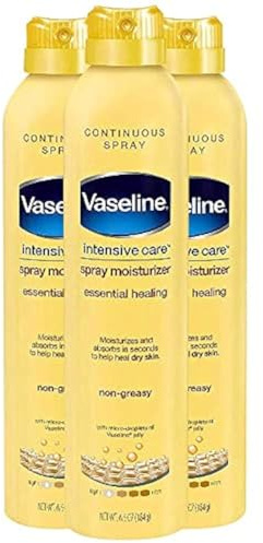 Vaseline Intensive Care Spray Moisturizer Essential Healing, 6.5 oz (Pack of 3)