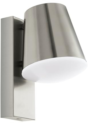 EGLO connect Außen-Wandlampe Caldiero-C, Smart Home Außenleuchte | Wandleuchte aus Edelstahl und Kunststoff, Farbe: Silber, weiß, warmweiß, dimmbar, IP44