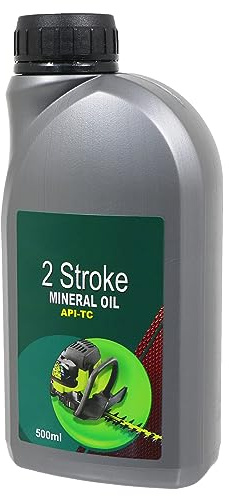 SPARES2GO 2 Stroke Low Smoke Mineral Oil for Petrol Lawnmower/Chainsaw 500ml (Pack of 1)