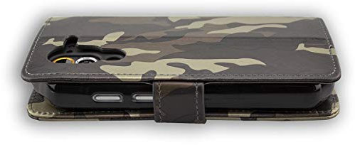 caseroxx Bookstyle Handytasche für Cat S60 in Camouflage – Klapphülle mit Kreditkartenfächern, Magnetverschluss, Standfunktion & Rundumschutz für Display und Gehäuse
