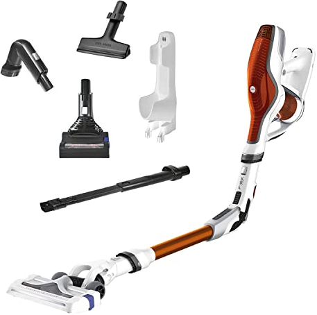 Rowenta Aspirapolvere senza fili Air Force Flex 560 Animal Care, Dotata di Tubo Flessibile per Raggiungere Ogni Punto, con Kit Animal Care, Autonomia 35 Minuti, Bianca/Rossa