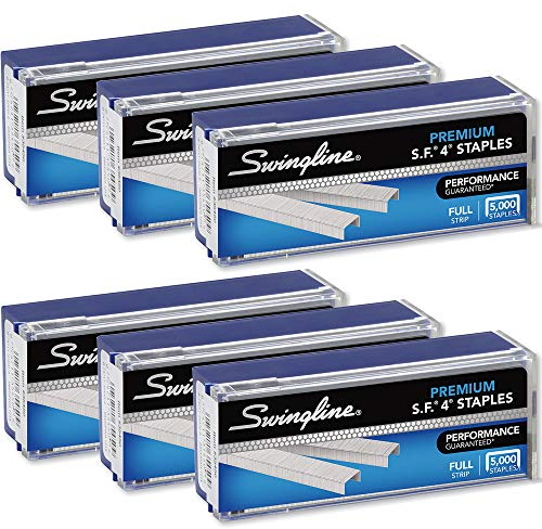 Swingline Heftklammern, S.F. 4, Premium, 6,35 mm Länge, 210 Stück / Streifen, 5000 Stück pro Box, 6 Stück – S7035450Az